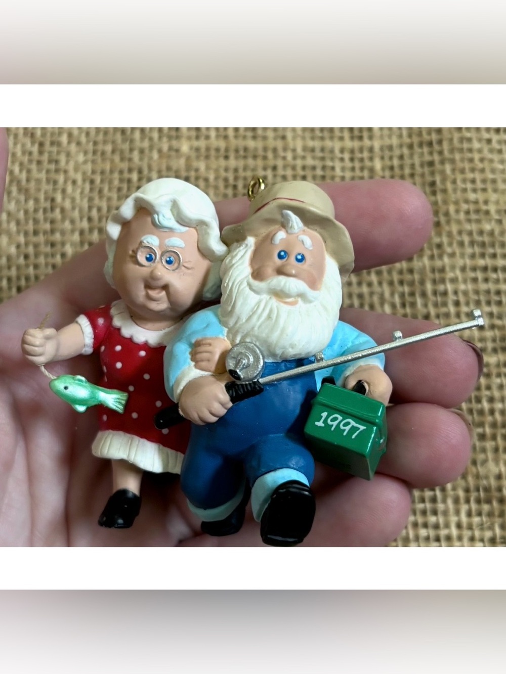 Vintage Hallmark Clauses On Vacation Fishing Christmas Ornament Santa Claus